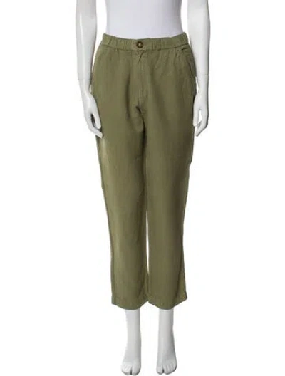 Pre-owned Alex Mill Linen Straight Leg Pants In Green