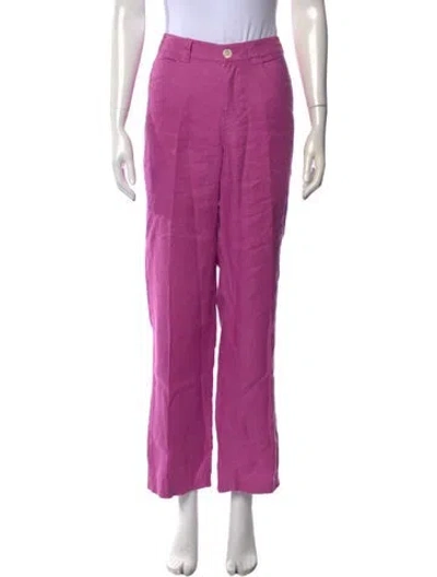 Pre-owned Alex Mill Linen Straight Leg Pants In Purple