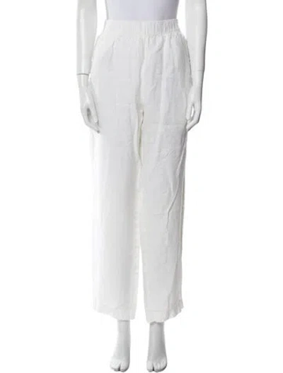 Pre-owned Alex Mill Linen Straight Leg Pants In White