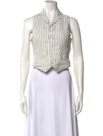Pre-owned Alex Mill Linen Striped Crop Top In Neutral