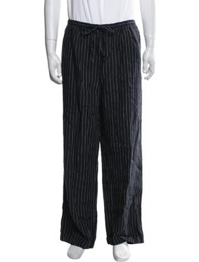 Pre-owned Alex Mill Linen Striped Pajama Bottoms In Black