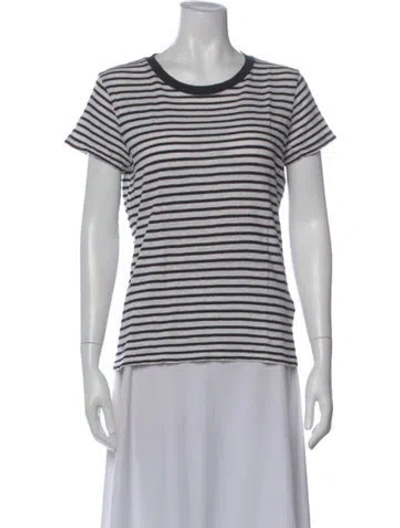 Pre-owned Alex Mill Linen Striped T-shirt In Black