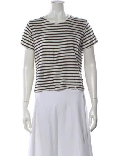Pre-owned Alex Mill Linen Striped T-shirt In Blue