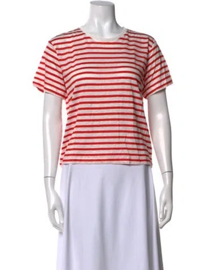 Pre-owned Alex Mill Linen Striped T-shirt W/ Tags In Red