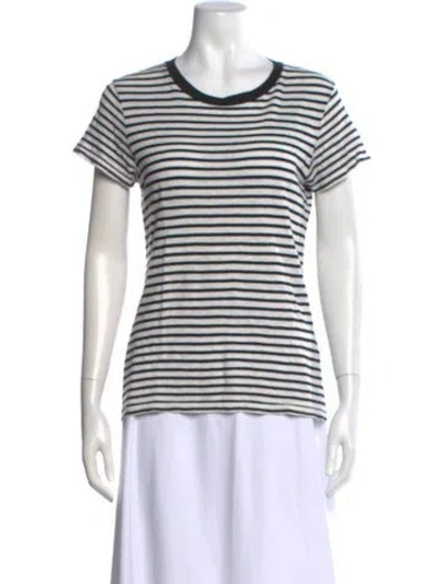 Pre-owned Alex Mill Linen Striped T-shirt In White
