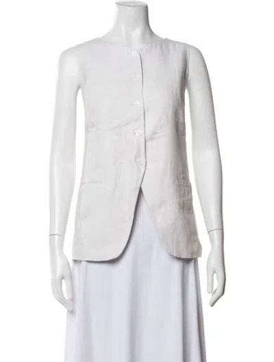 Pre-owned Alex Mill Linen Vest In White