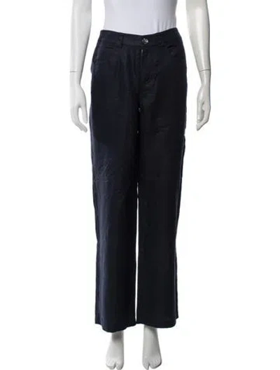 Pre-owned Alex Mill Linen Wide Leg Pants In Blue