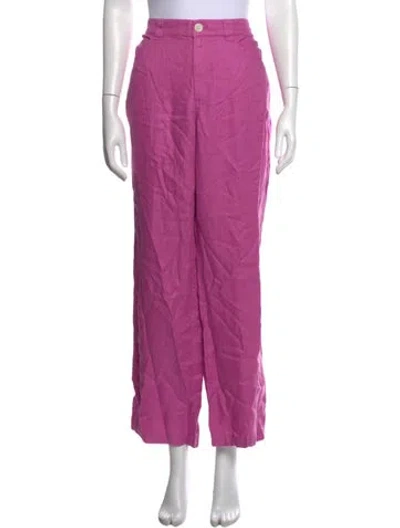 Pre-owned Alex Mill Linen Wide Leg Pants In Purple