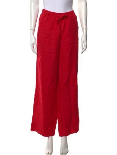 Pre-owned Alex Mill Linen Wide Leg Pants In Red