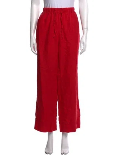 Pre-owned Alex Mill Linen Wide Leg Pants In Red