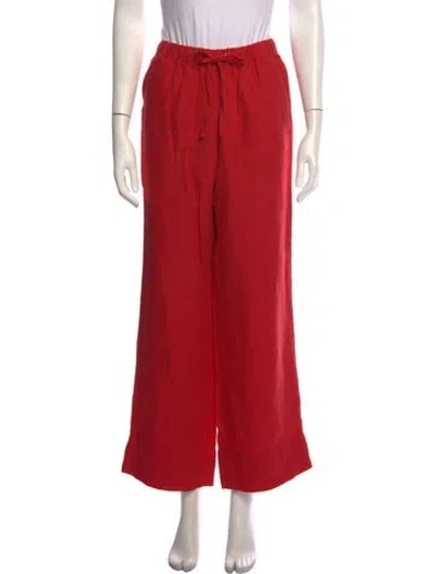 Pre-owned Alex Mill Linen Wide Leg Pants In Red