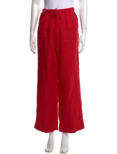 Pre-owned Alex Mill Linen Wide Leg Pants In Red