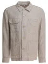 Alex Mill Linen Work Jacket Jackets Beige In Gray