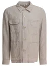 Alex Mill Linen Work Jacket Jackets Beige In Gray
