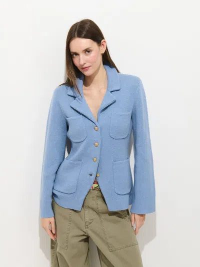 Alex Mill London Sweater Jacket In Cotton Cashmere In Blue