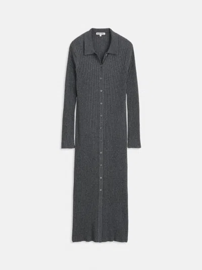 Alex Mill Long Sleeve Alice Ribbed Dress In Medium Heather Grey