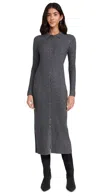 Alex Mill Long Sleeve Alice Ribbed Dress In Medium Heather Grey
