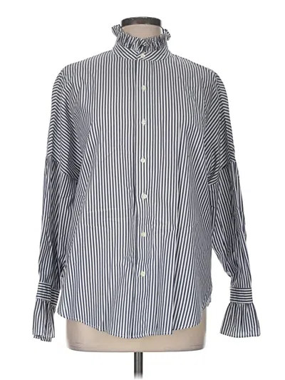 Pre-owned Alex Mill Long Sleeve Blouse In Silver