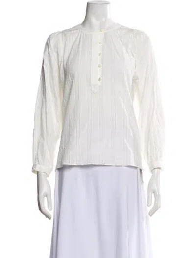 Pre-owned Alex Mill Long Sleeve Blouse In White