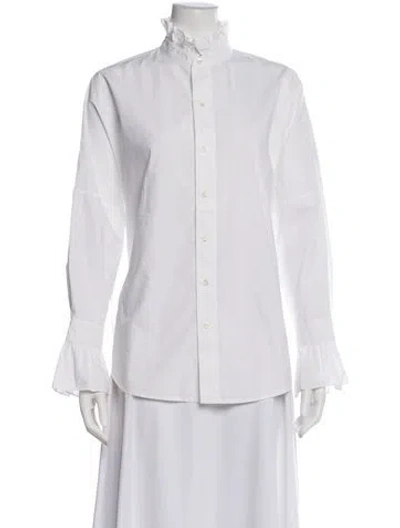 Pre-owned Alex Mill Long Sleeve Blouse In White