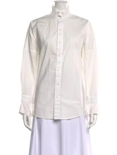 Pre-owned Alex Mill Long Sleeve Blouse In White