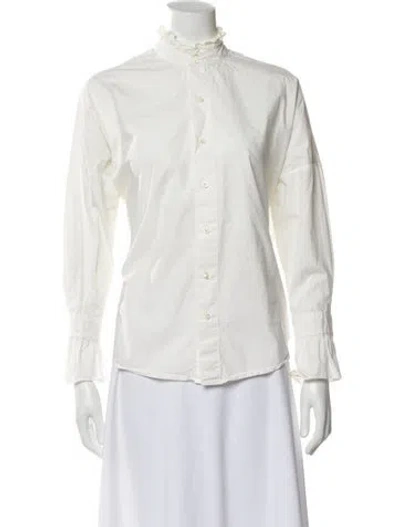 Pre-owned Alex Mill Long Sleeve Blouse In White