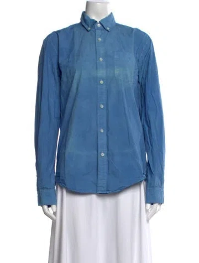Pre-owned Alex Mill Long Sleeve Button-up Top In Blue
