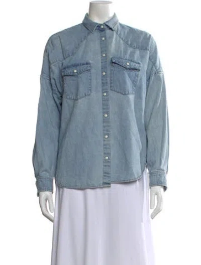 Pre-owned Alex Mill Long Sleeve Button-up Top In Blue