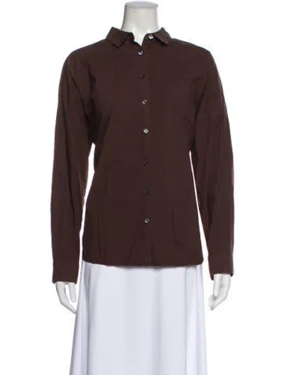 Pre-owned Alex Mill Long Sleeve Button-up Top In Brown