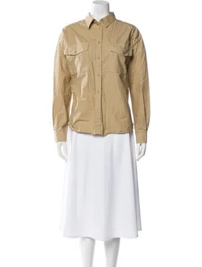 Pre-owned Alex Mill Long Sleeve Button-up Top In Brown