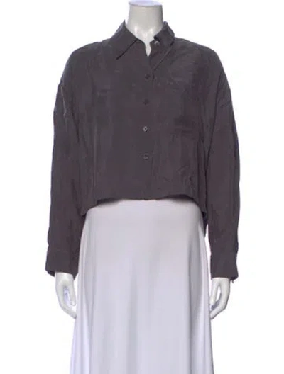 Pre-owned Alex Mill Long Sleeve Button-up Top In Gray