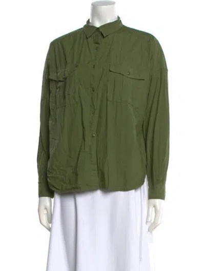 Pre-owned Alex Mill Long Sleeve Button-up Top In Green