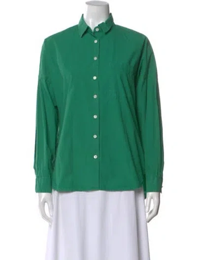 Pre-owned Alex Mill Long Sleeve Button-up Top In Green