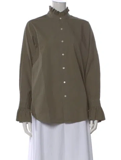 Pre-owned Alex Mill Long Sleeve Button-up Top In Green