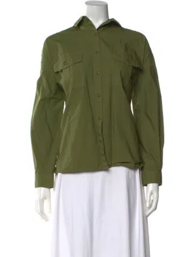 Pre-owned Alex Mill Long Sleeve Button-up Top In Green