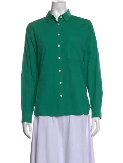Pre-owned Alex Mill Long Sleeve Button-up Top In Green