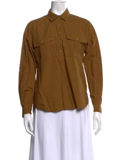 Pre-owned Alex Mill Long Sleeve Button-up Top In Neutral