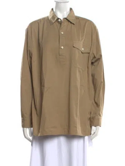 Pre-owned Alex Mill Long Sleeve Button-up Top In Neutrals
