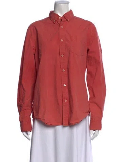 Pre-owned Alex Mill Long Sleeve Button-up Top In Pink