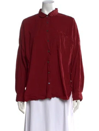 Pre-owned Alex Mill Long Sleeve Button-up Top In Red