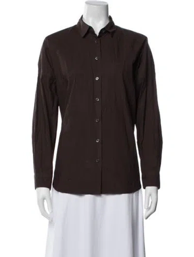 Pre-owned Alex Mill Long Sleeve Button-up Top W/ Tags In Brown