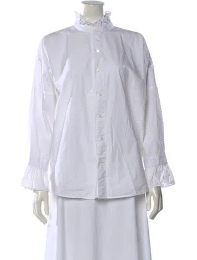 Pre-owned Alex Mill Long Sleeve Button-up Top In White