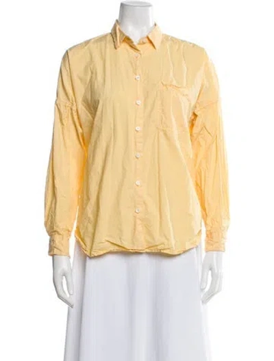 Pre-owned Alex Mill Long Sleeve Button-up Top In Yellow