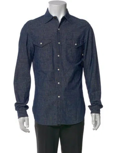 Pre-owned Alex Mill Long Sleeve Denim Shirt In Blue
