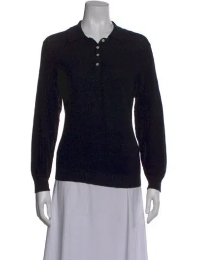 Pre-owned Alex Mill Long Sleeve Polo In Black