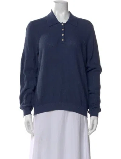 Pre-owned Alex Mill Long Sleeve Polo In Blue