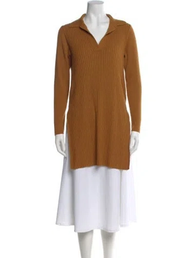 Pre-owned Alex Mill Long Sleeve Polo In Brown