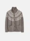 Alex Mill Louie Fairisle Cardigan In Taupe