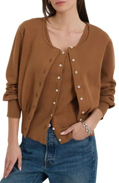 Alex Mill Louisa Cotton & Cashmere Cardigan In Brown