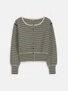 Alex Mill Louisa Striped Cardigan In Cotton Cashmere In Multi
